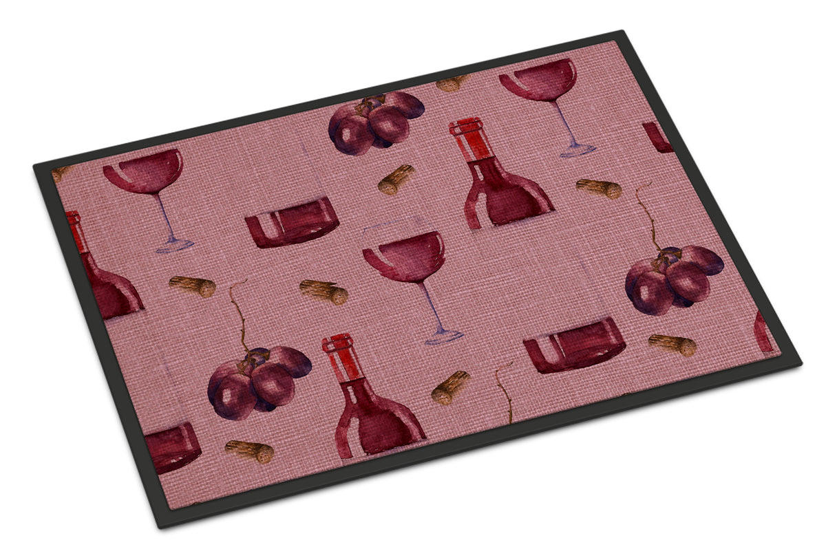 Red Wine on Linen Indoor or Outdoor Mat 18x27 BB5195MAT - the-store.com