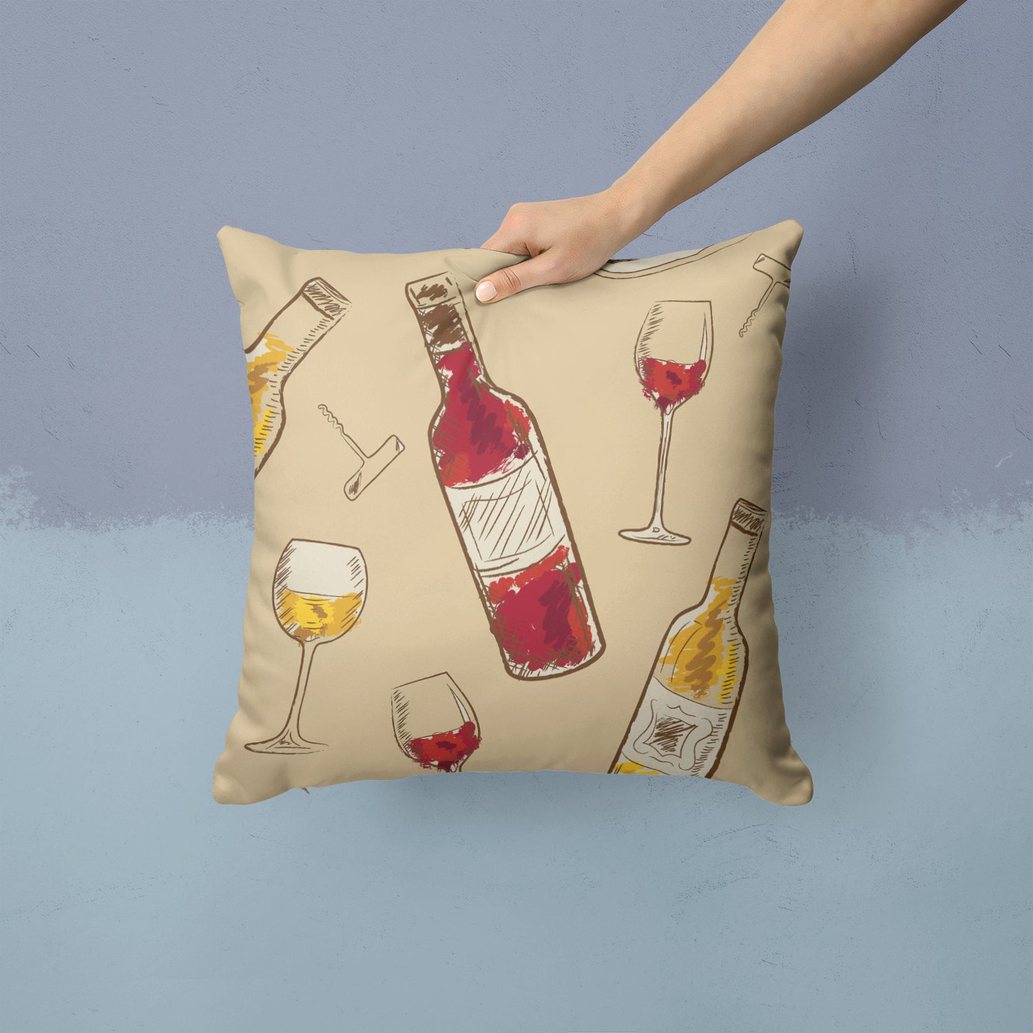 Red and White Wine Fabric Decorative Pillow BB5196PW1414 - the-store.com