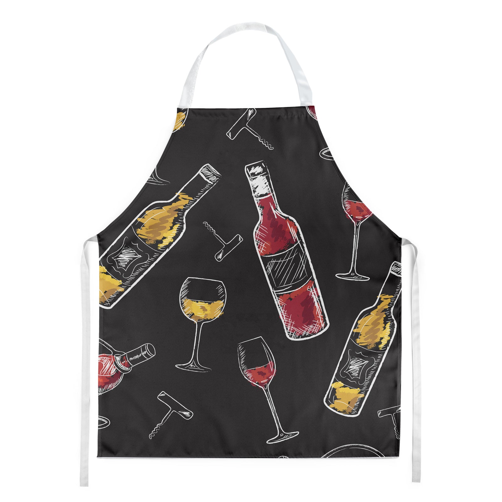 Red and White Wine on Black Apron BB5197APRON  the-store.com.