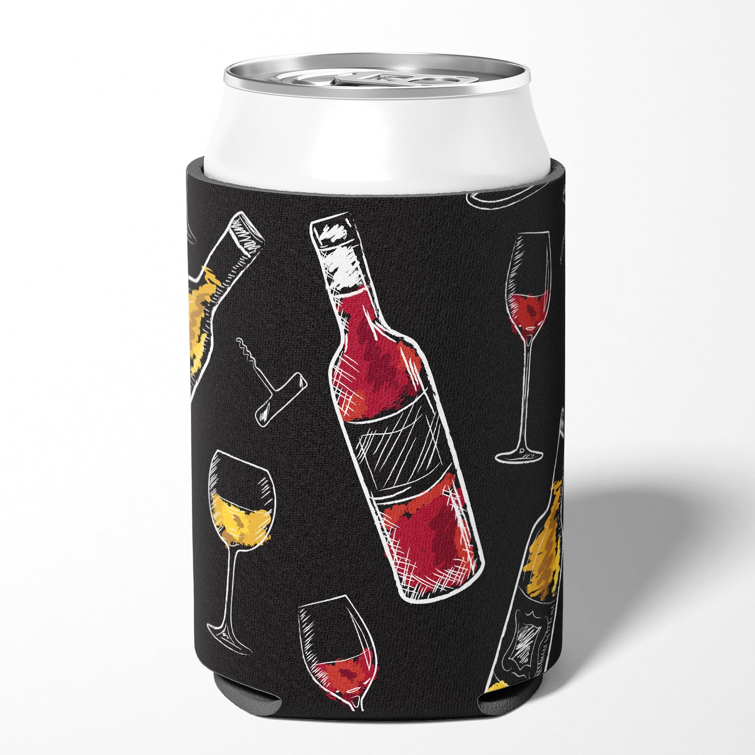 Red and White Wine on Black Can or Bottle Hugger BB5197CC  the-store.com.