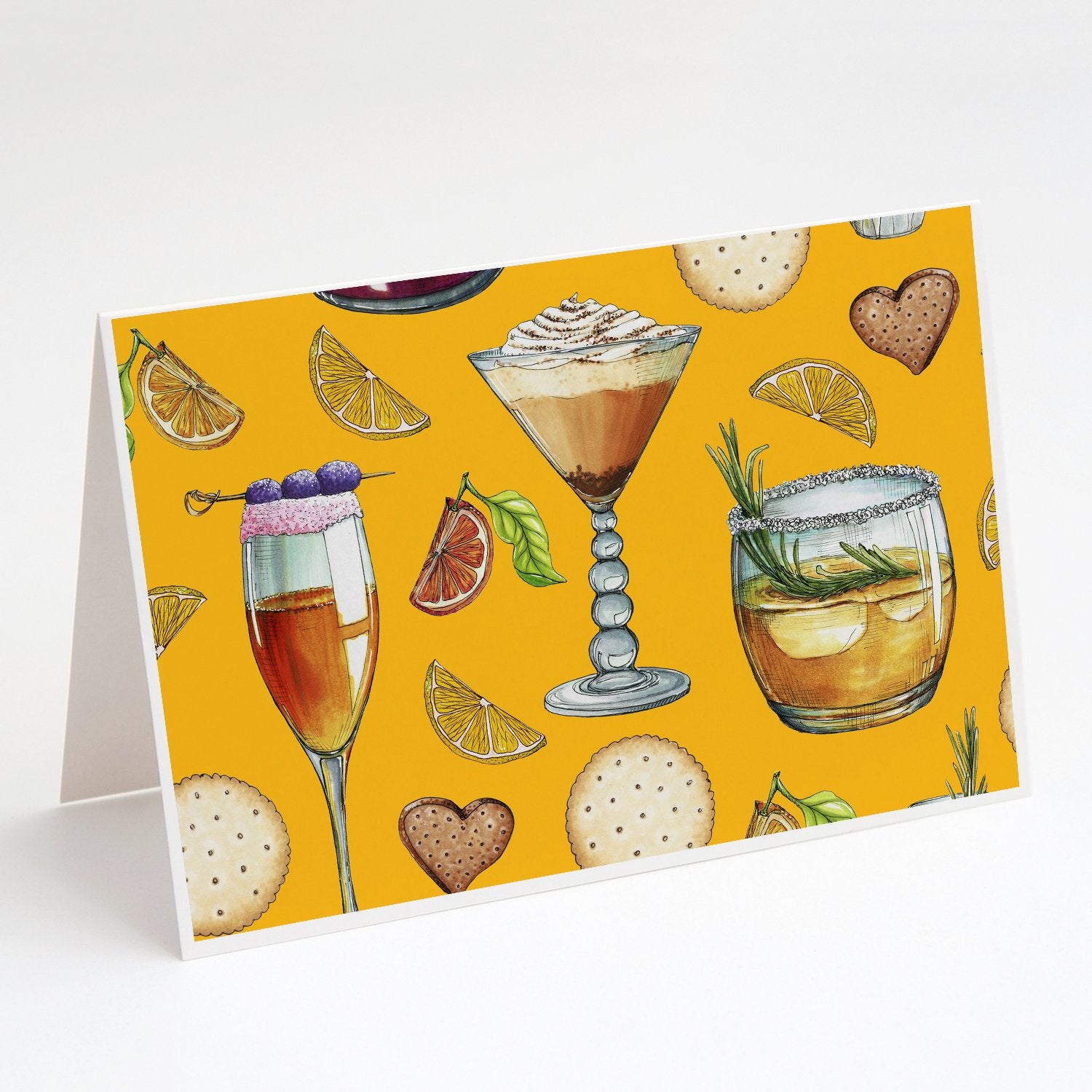 Buy this Drinks and Cocktails Gold Greeting Cards and Envelopes Pack of 8