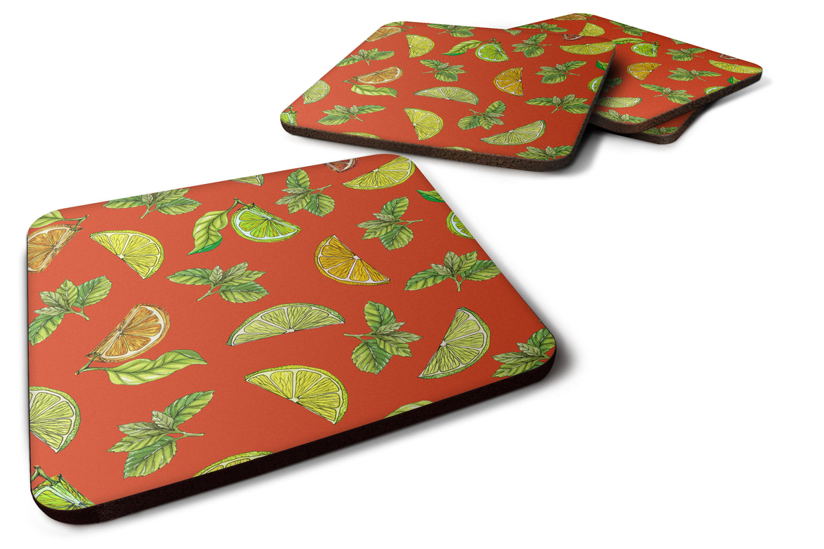 Lemons, Limes and Oranges Foam Coaster Set of 4 BB5205FC - the-store.com