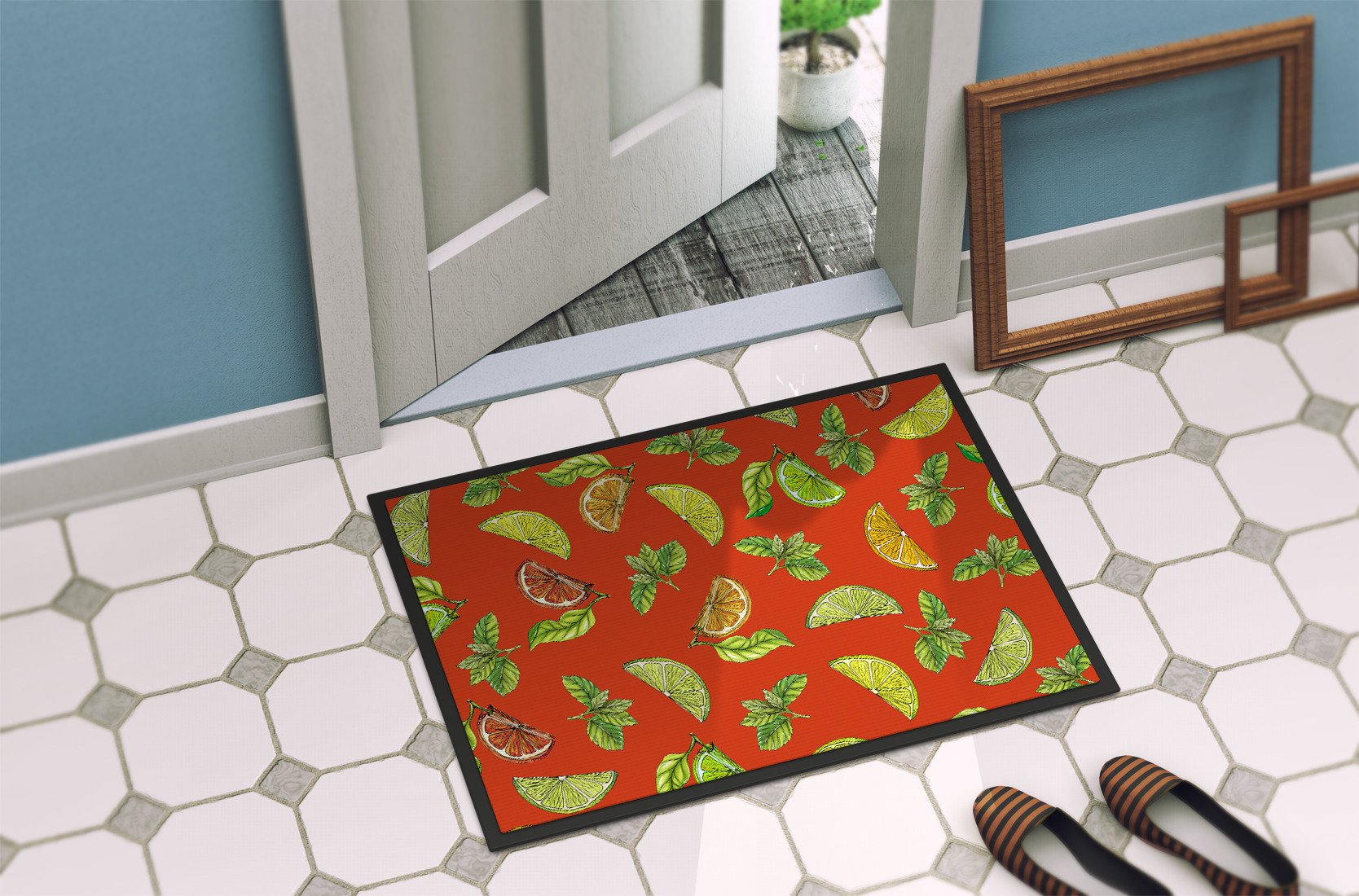 Lemons, Limes and Oranges Indoor or Outdoor Mat 24x36 BB5205JMAT by Caroline's Treasures