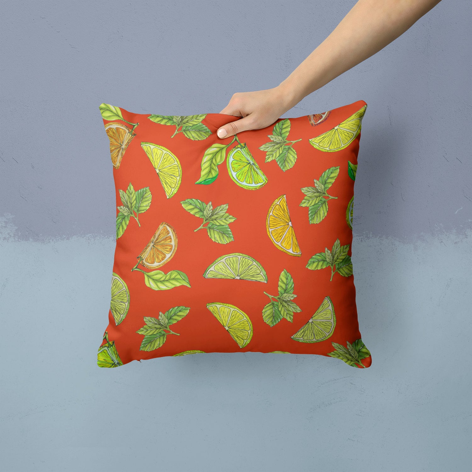 Lemons, Limes and Oranges Fabric Decorative Pillow BB5205PW1414 - the-store.com