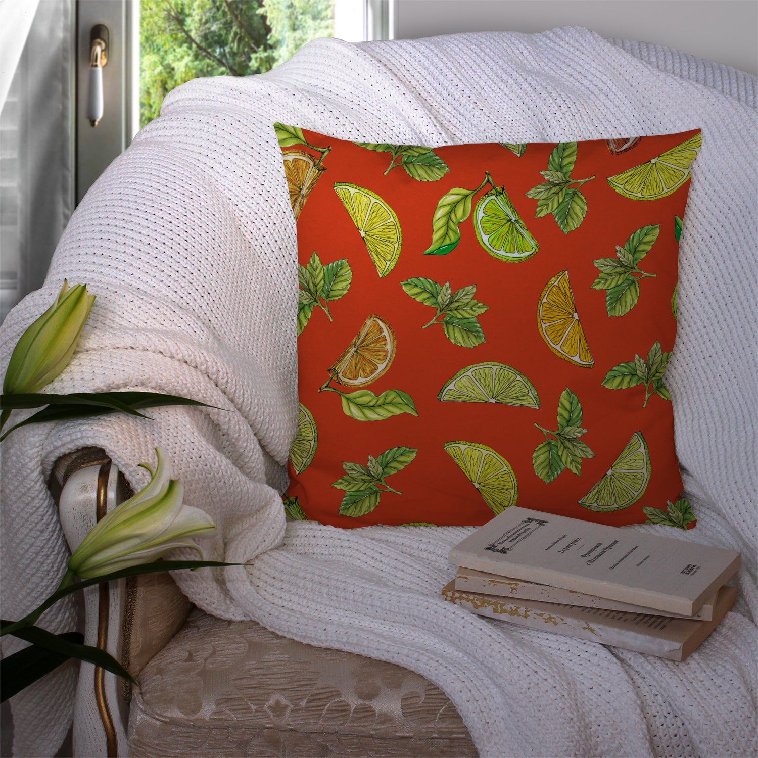 Lemons, Limes and Oranges Fabric Decorative Pillow BB5205PW1414 - the-store.com