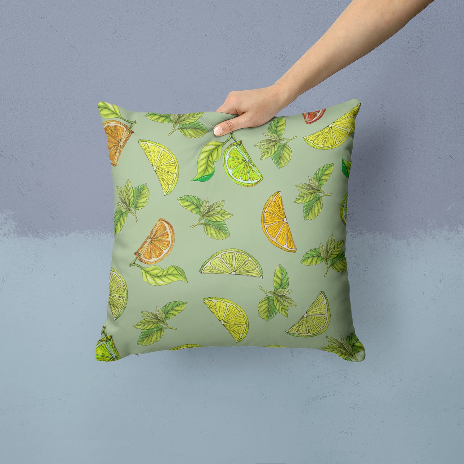 Lemons, Limes and Oranges Fabric Decorative Pillow BB5206PW1414 - the-store.com