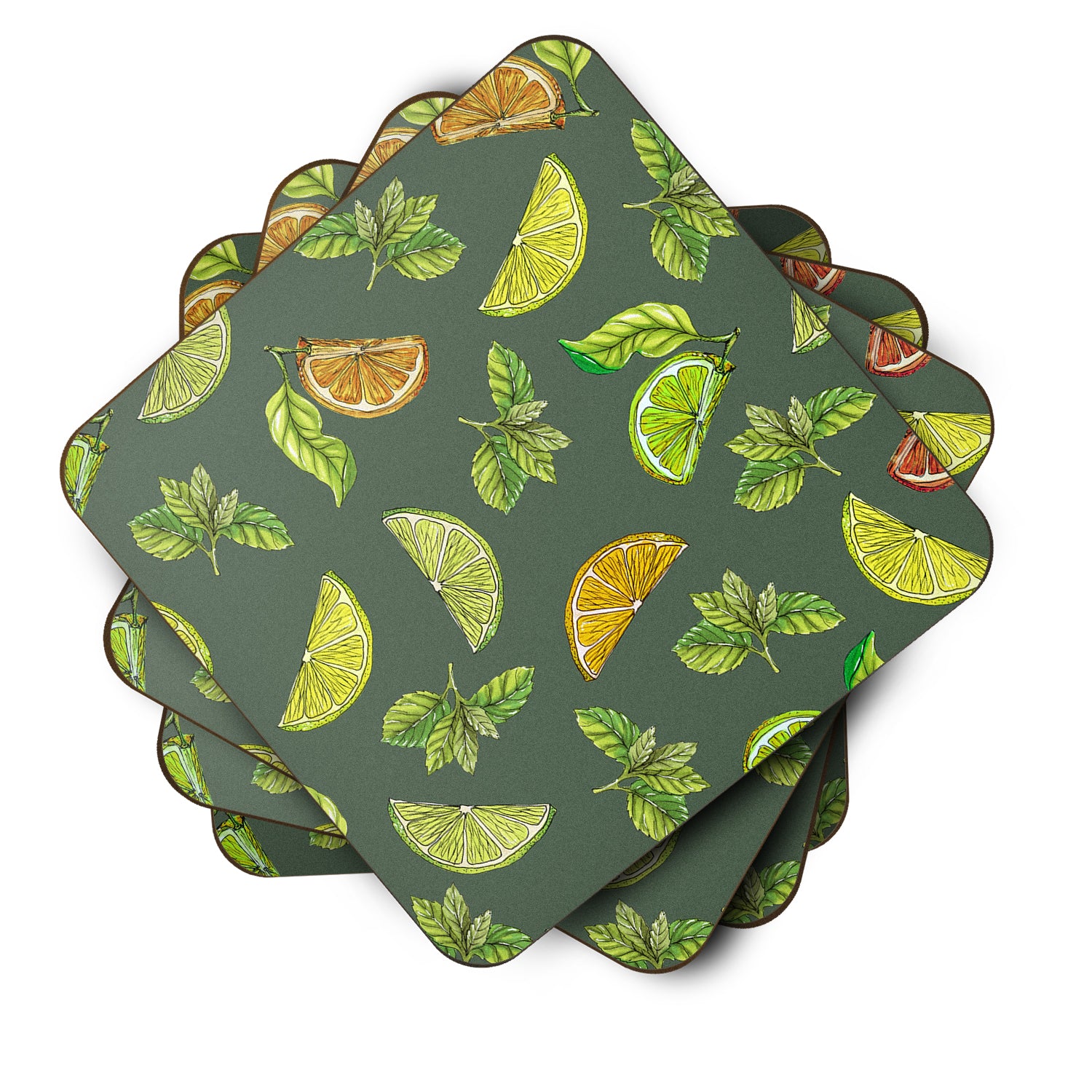 Lemons, Limes and Oranges Foam Coaster Set of 4 BB5207FC - the-store.com