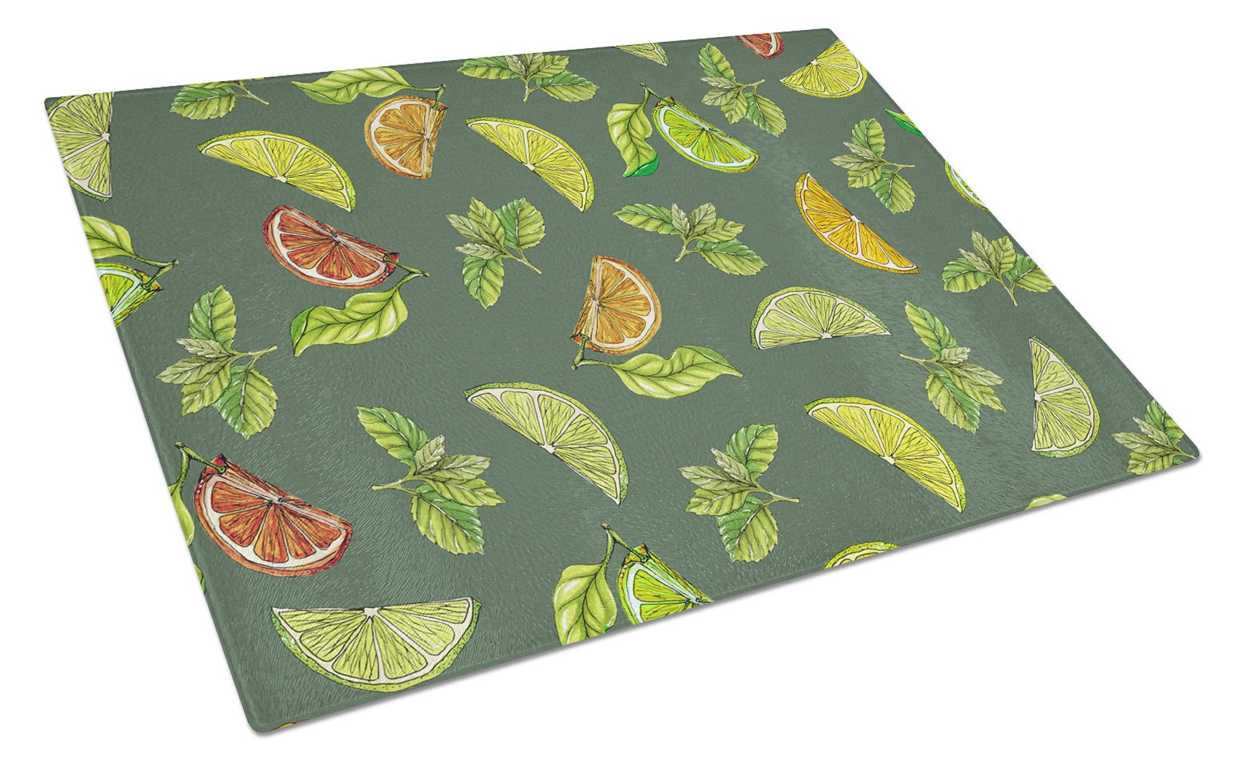 Lemons, Limes and Oranges Glass Cutting Board Large BB5207LCB by Caroline's Treasures