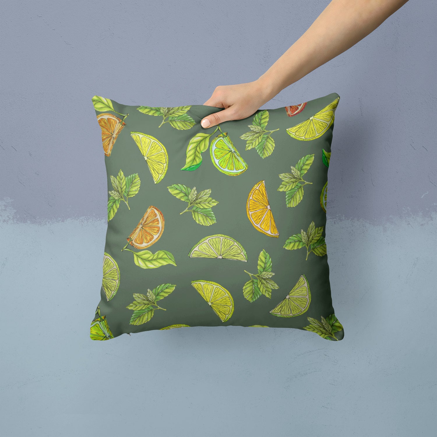 Lemons, Limes and Oranges Fabric Decorative Pillow BB5207PW1414 - the-store.com