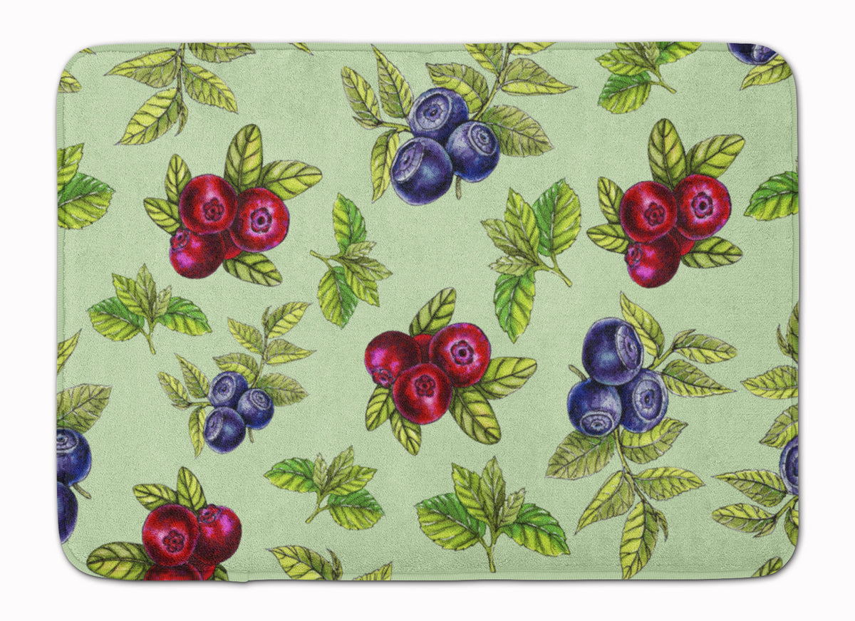 Berries in Green Machine Washable Memory Foam Mat BB5208RUG - the-store.com