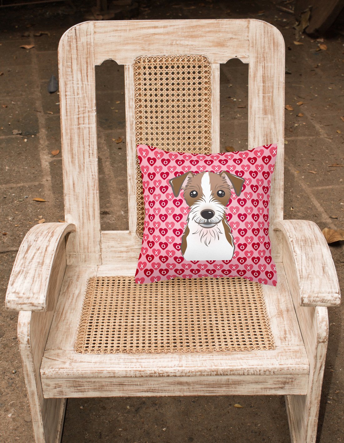 Jack Russell Terrier Hearts Fabric Decorative Pillow BB5272PW1818 by Caroline's Treasures