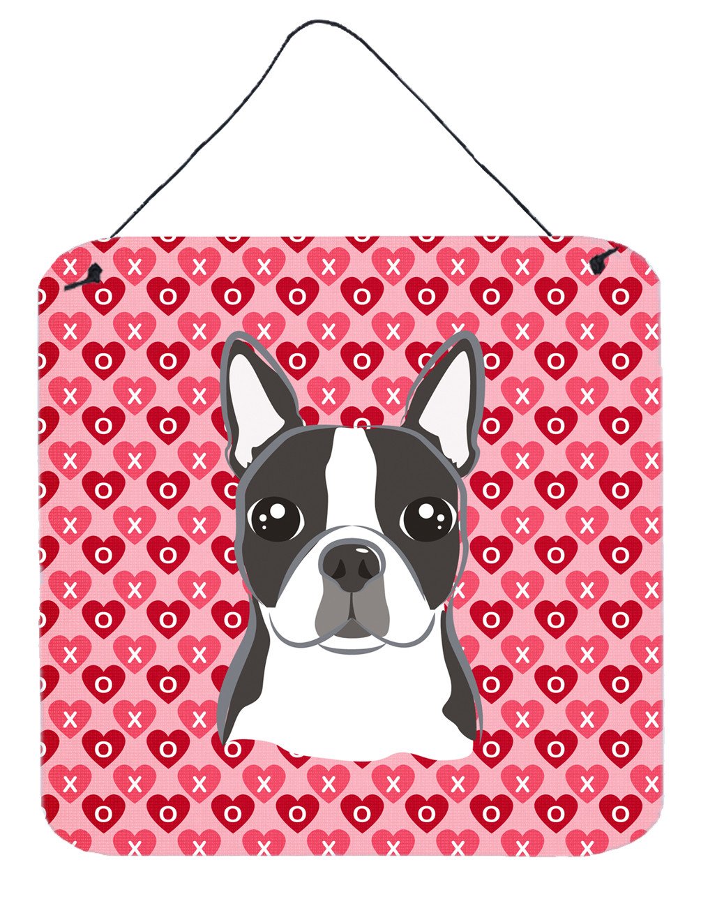 Boston Terrier Hearts Wall or Door Hanging Prints BB5273DS66 by Caroline&#39;s Treasures