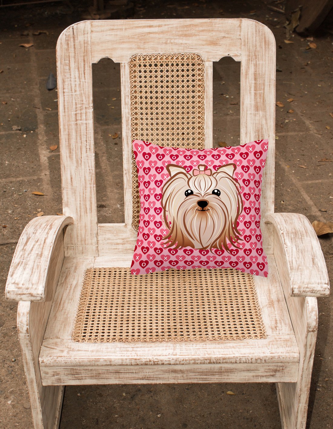 Yorkie Yorkishire Terrier Hearts Fabric Decorative Pillow BB5274PW1818 by Caroline's Treasures