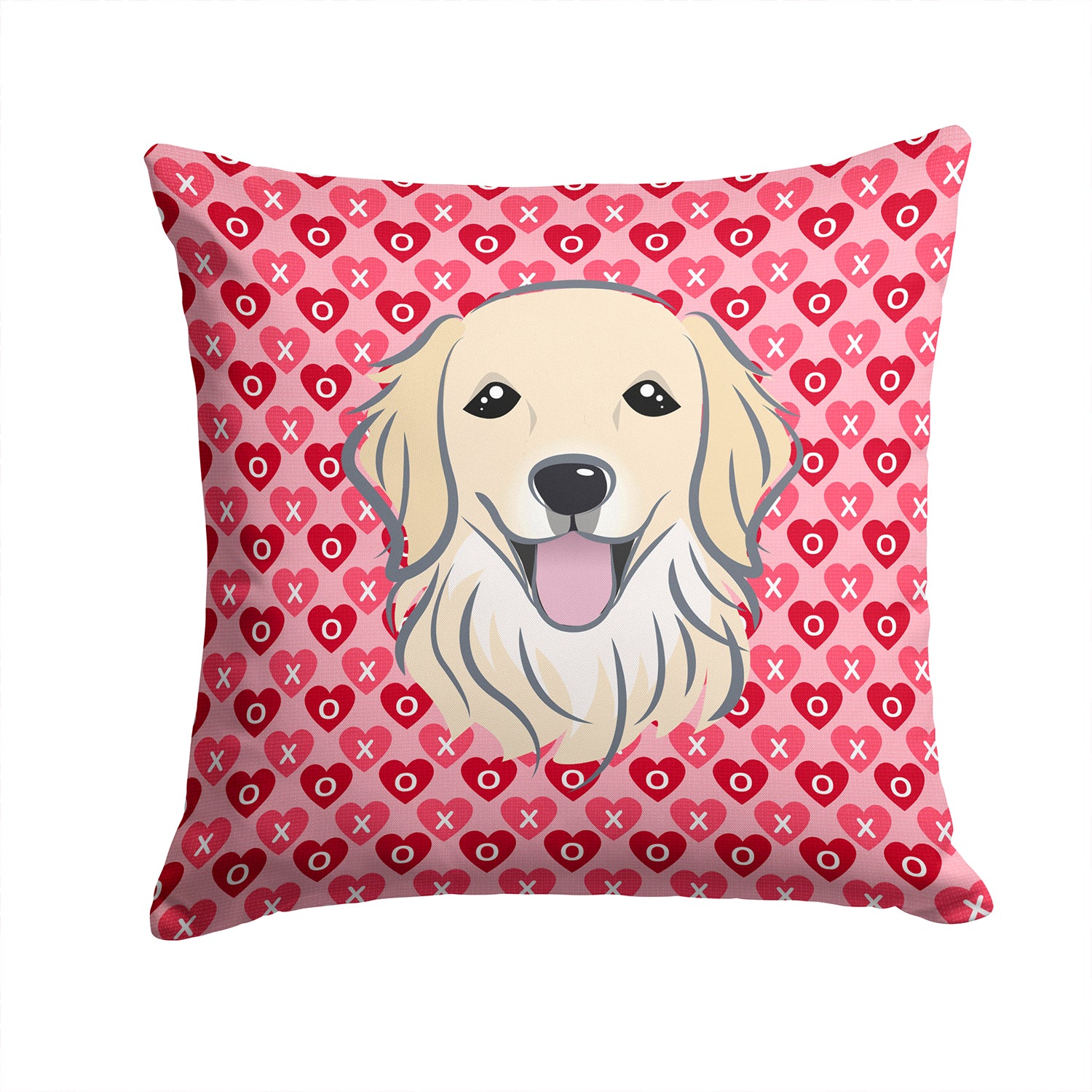 Golden Retriever Hearts Fabric Decorative Pillow BB5275PW1414 - the-store.com