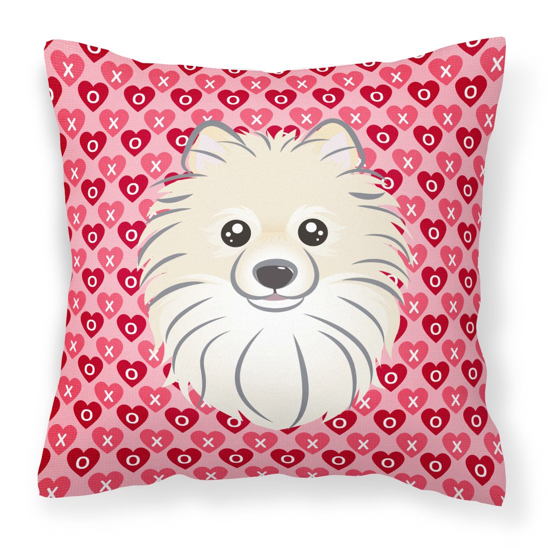 Pomeranian Hearts Fabric Decorative Pillow BB5277PW1818 by Caroline&#39;s Treasures