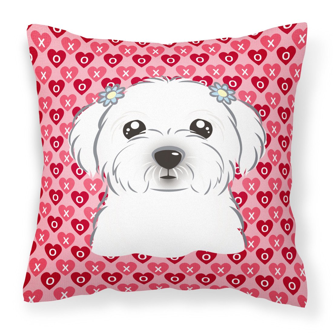 Maltese Hearts Fabric Decorative Pillow BB5278PW1818 by Caroline's Treasures