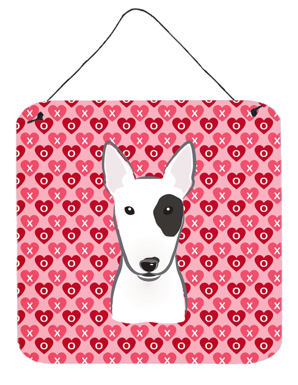 Bull Terrier Hearts Wall or Door Hanging Prints BB5279DS66 by Caroline's Treasures