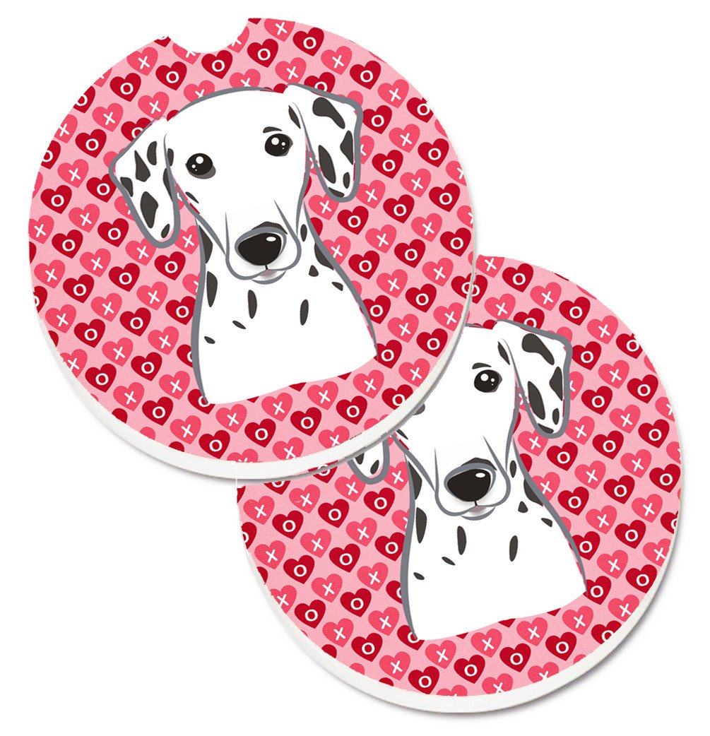 Dalmatian Hearts Set of 2 Cup Holder Car Coasters BB5280CARC by Caroline's Treasures