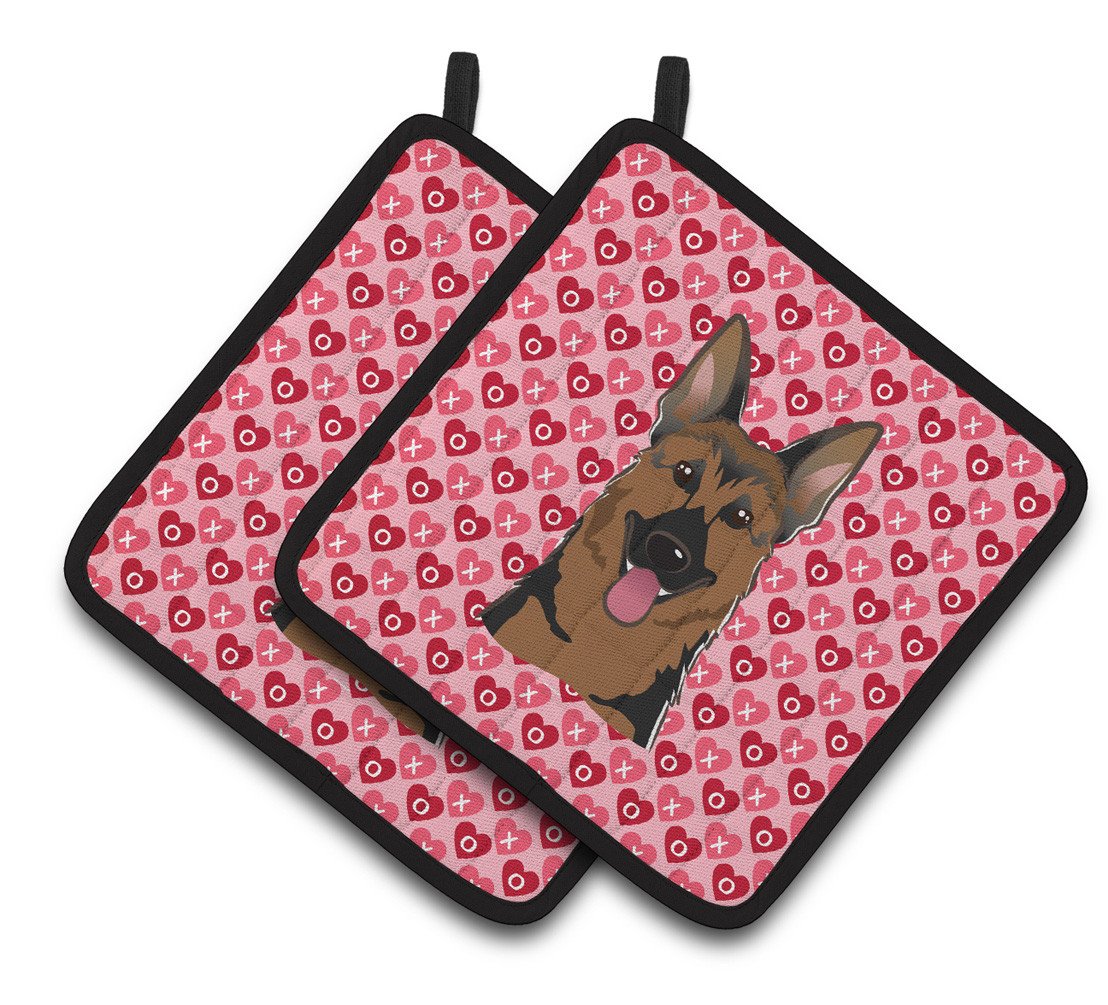 German Shepherd Hearts Pair of Pot Holders BB5281PTHD by Caroline's Treasures