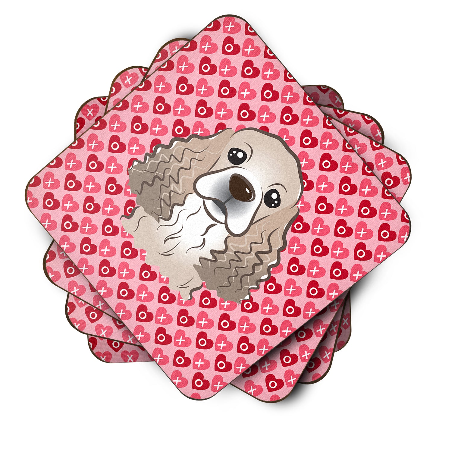 Cocker Spaniel Hearts Foam Coaster Set of 4 BB5286FC - the-store.com