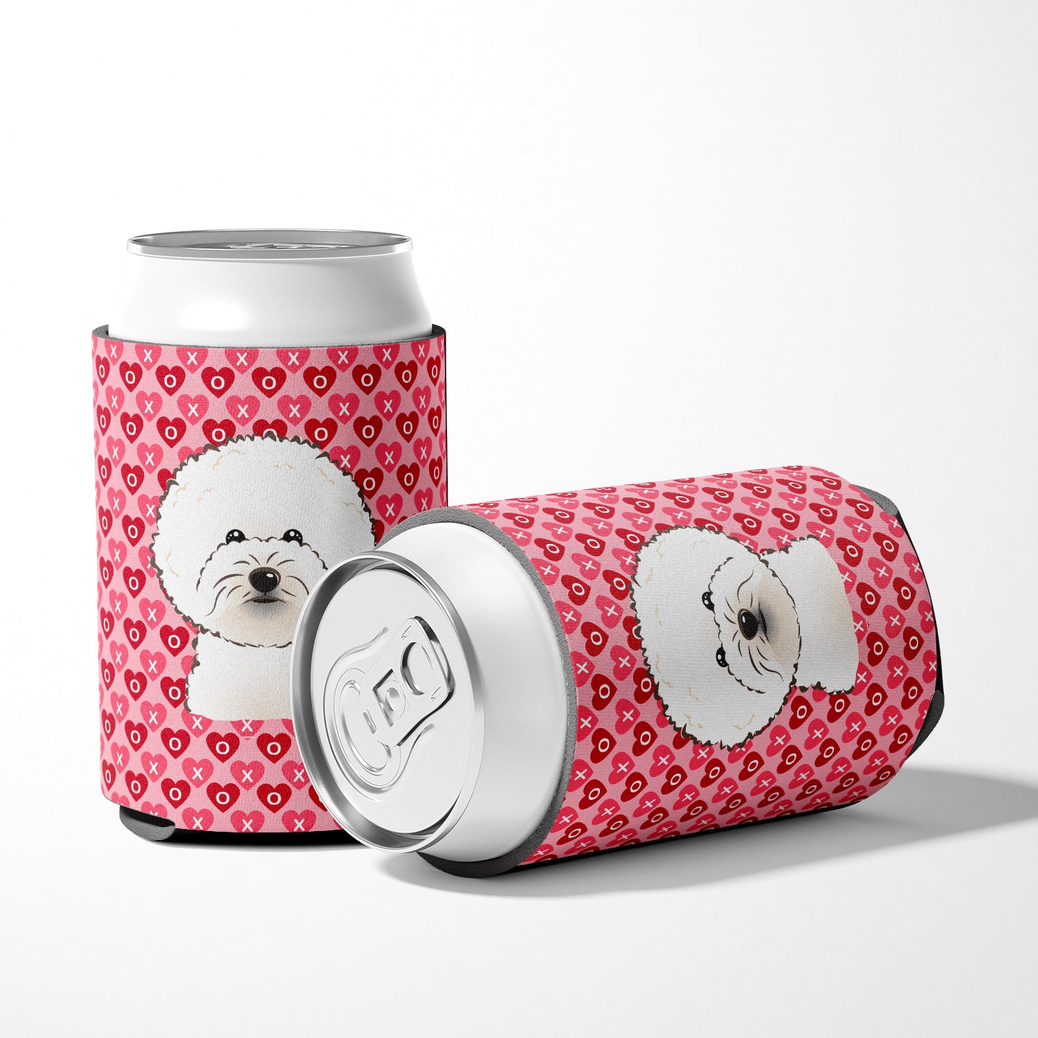 Bichon Frise Hearts Can or Bottle Hugger BB5287CC  the-store.com.