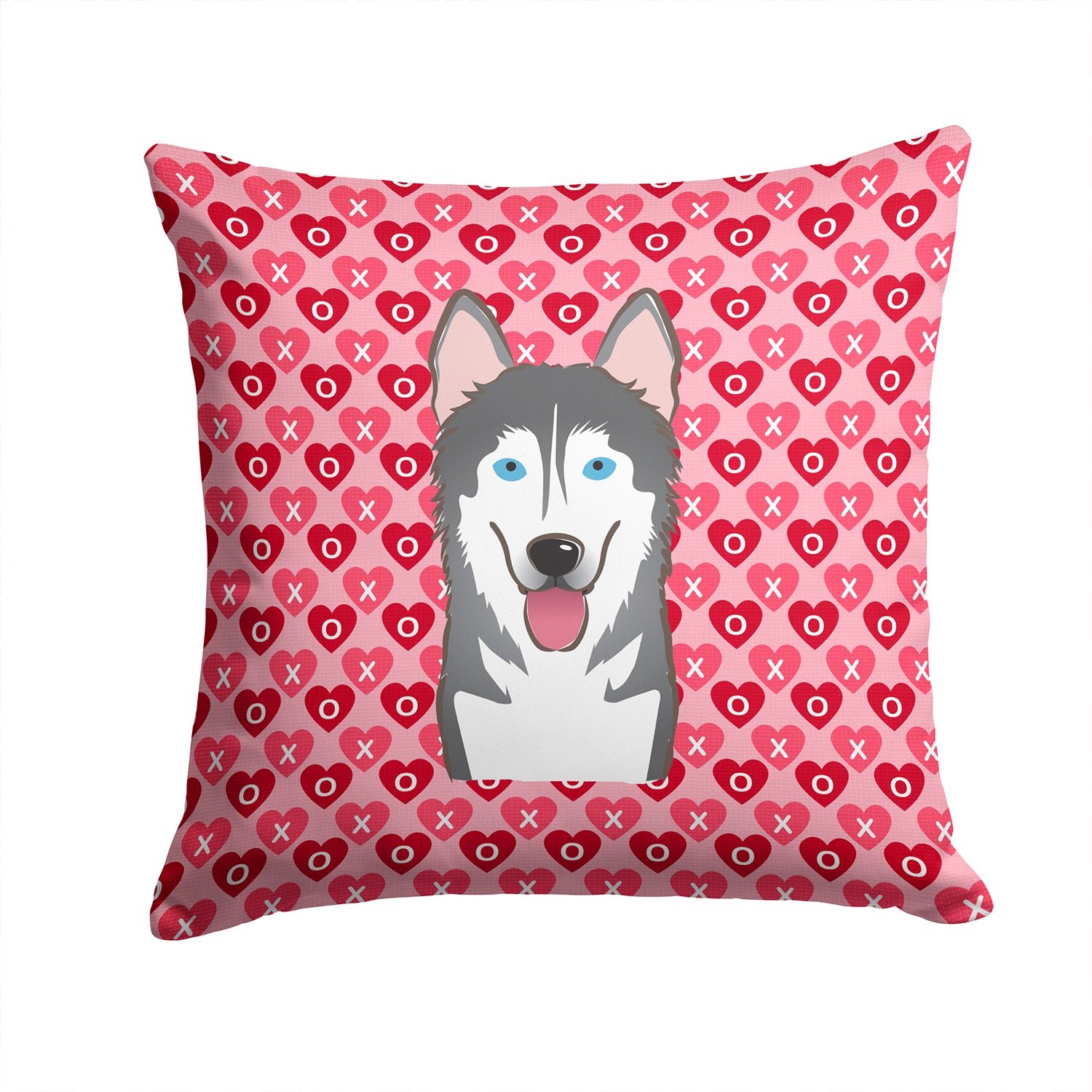 Alaskan Malamute Hearts Fabric Decorative Pillow BB5288PW1414 - the-store.com