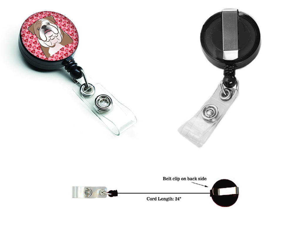 English Bulldog  Hearts Retractable Badge Reel BB5289BR  the-store.com.