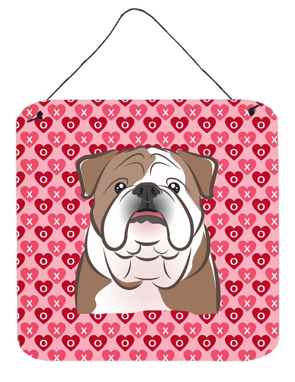 English Bulldog  Hearts Wall or Door Hanging Prints BB5289DS66 by Caroline's Treasures