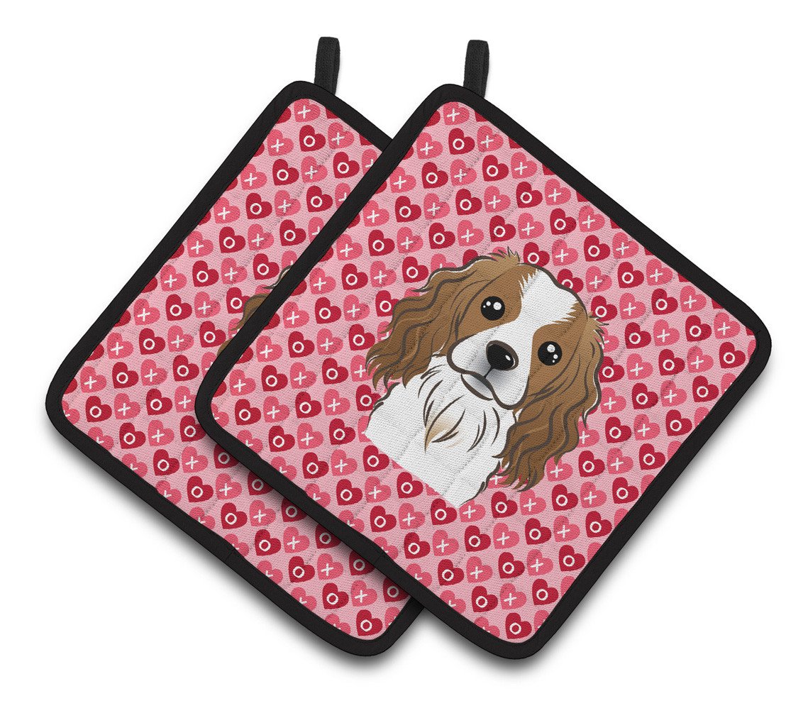 Cavalier Spaniel Hearts Pair of Pot Holders BB5294PTHD by Caroline's Treasures