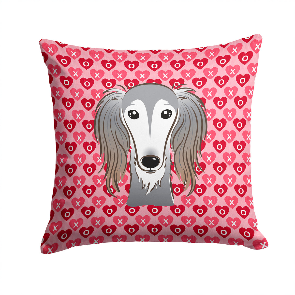 Saluki Hearts Fabric Decorative Pillow BB5299PW1414 - the-store.com