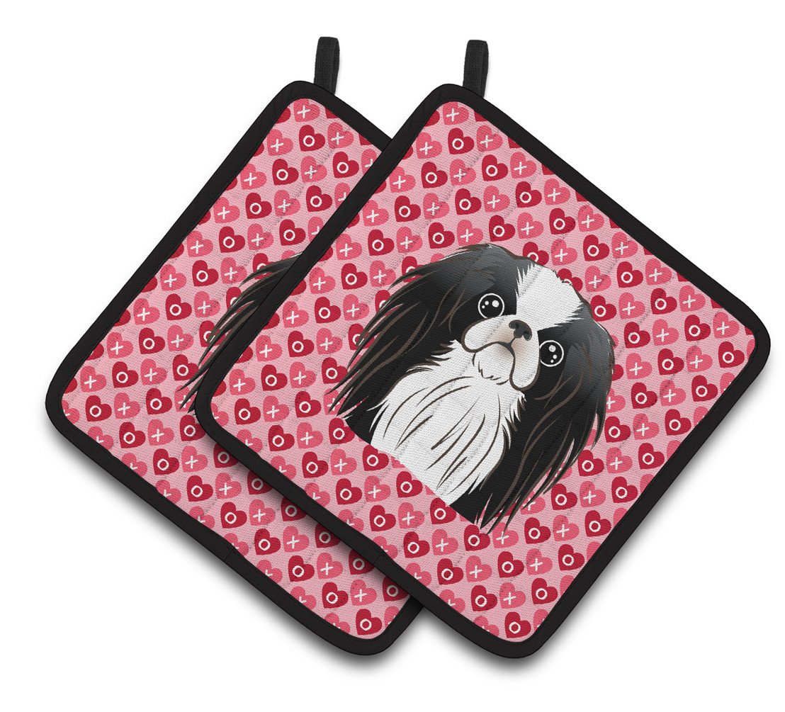 Japanese Chin Hearts Pair of Pot Holders BB5300PTHD by Caroline's Treasures