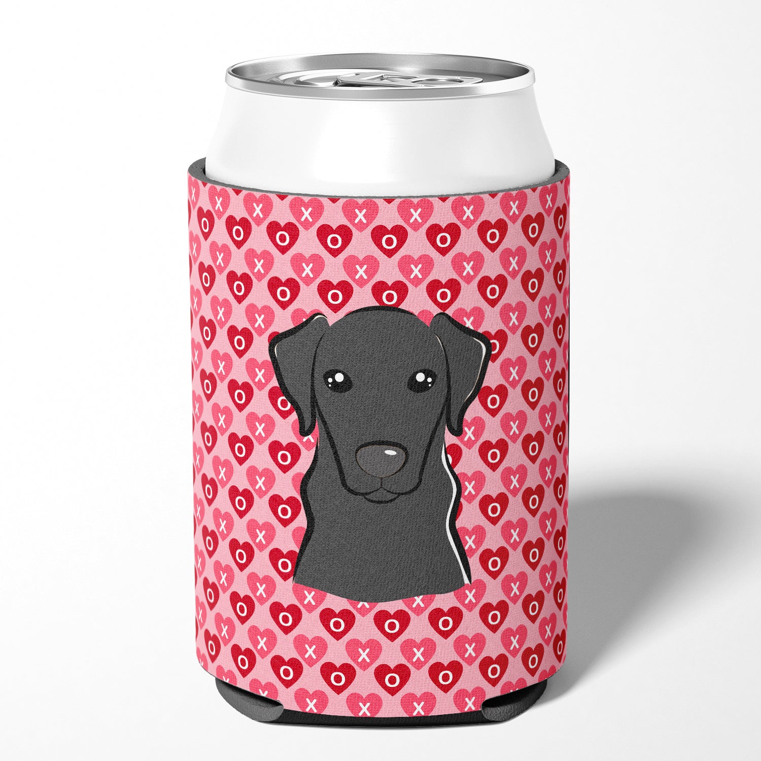 Black Labrador Hearts Can or Bottle Hugger BB5305CC  the-store.com.