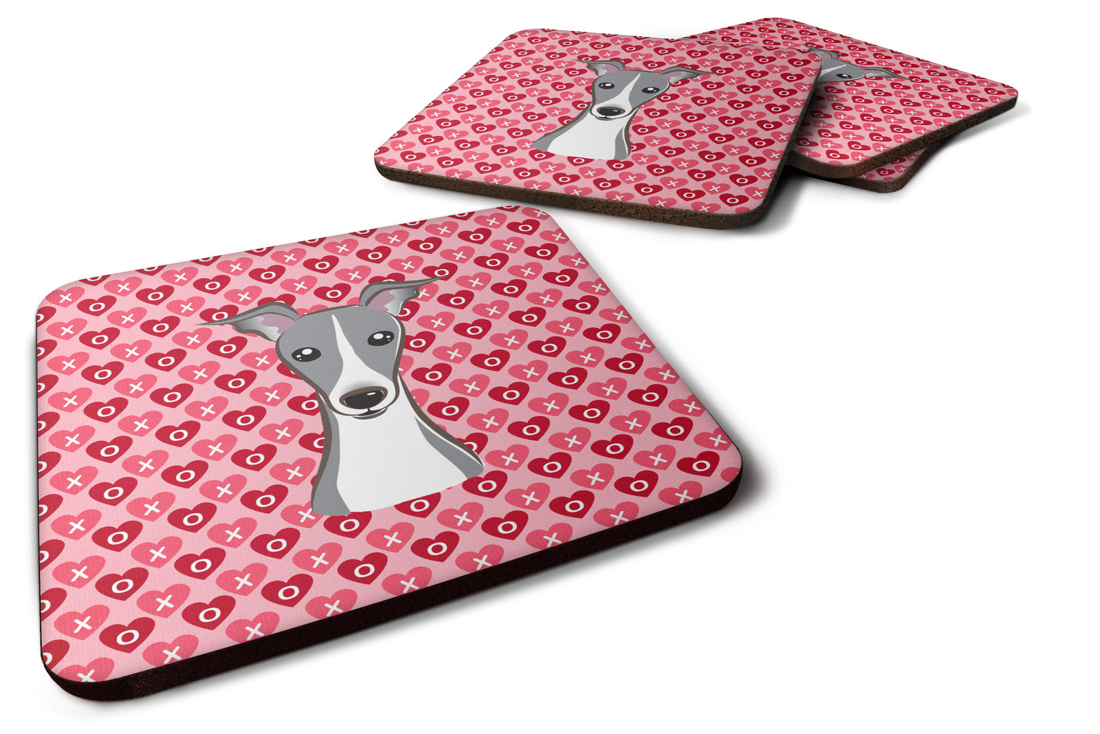 Italian Greyhound Hearts Foam Coaster Set of 4 BB5306FC - the-store.com