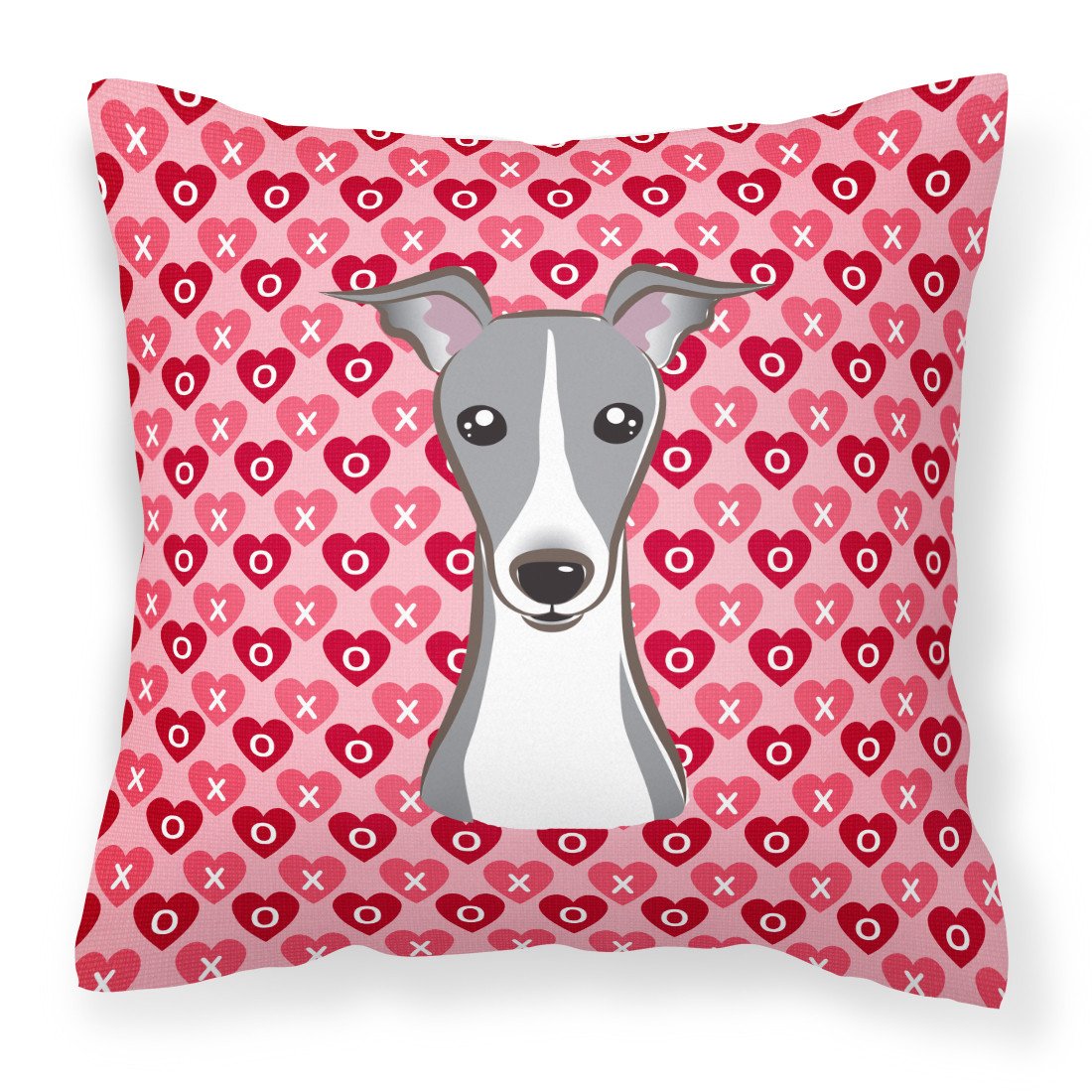 Italian Greyhound Hearts Fabric Decorative Pillow BB5306PW1818 by Caroline's Treasures