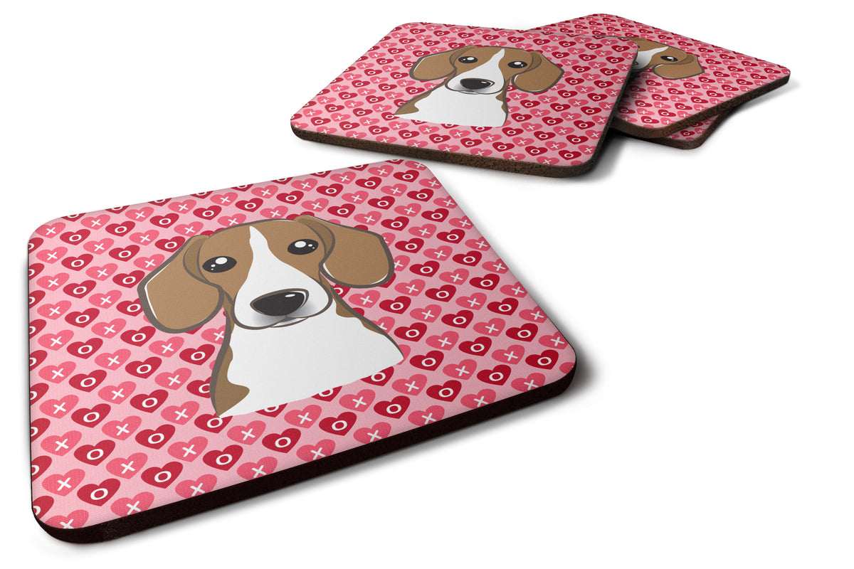 Beagle Hearts Foam Coaster Set of 4 BB5309FC - the-store.com