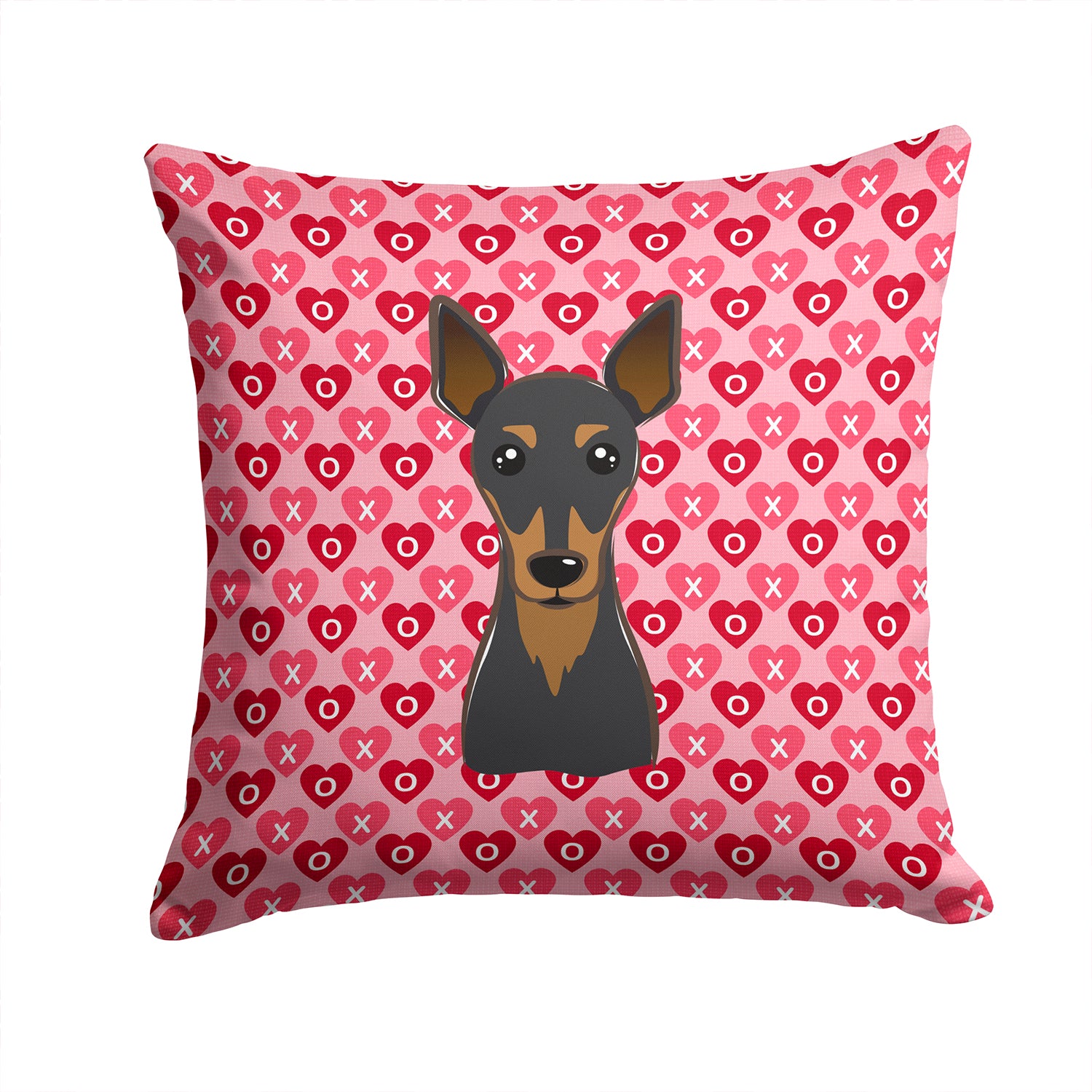 Min Pin Hearts Fabric Decorative Pillow BB5310PW1414 - the-store.com