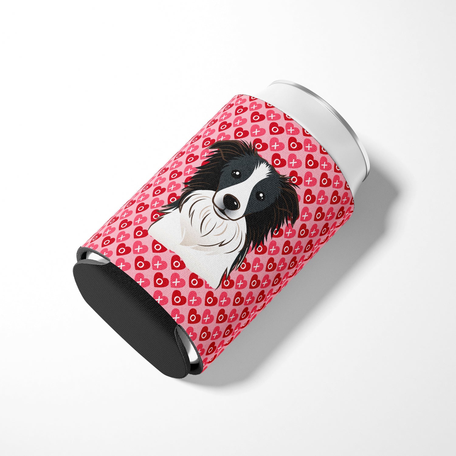 Border Collie Hearts Can or Bottle Hugger BB5311CC  the-store.com.