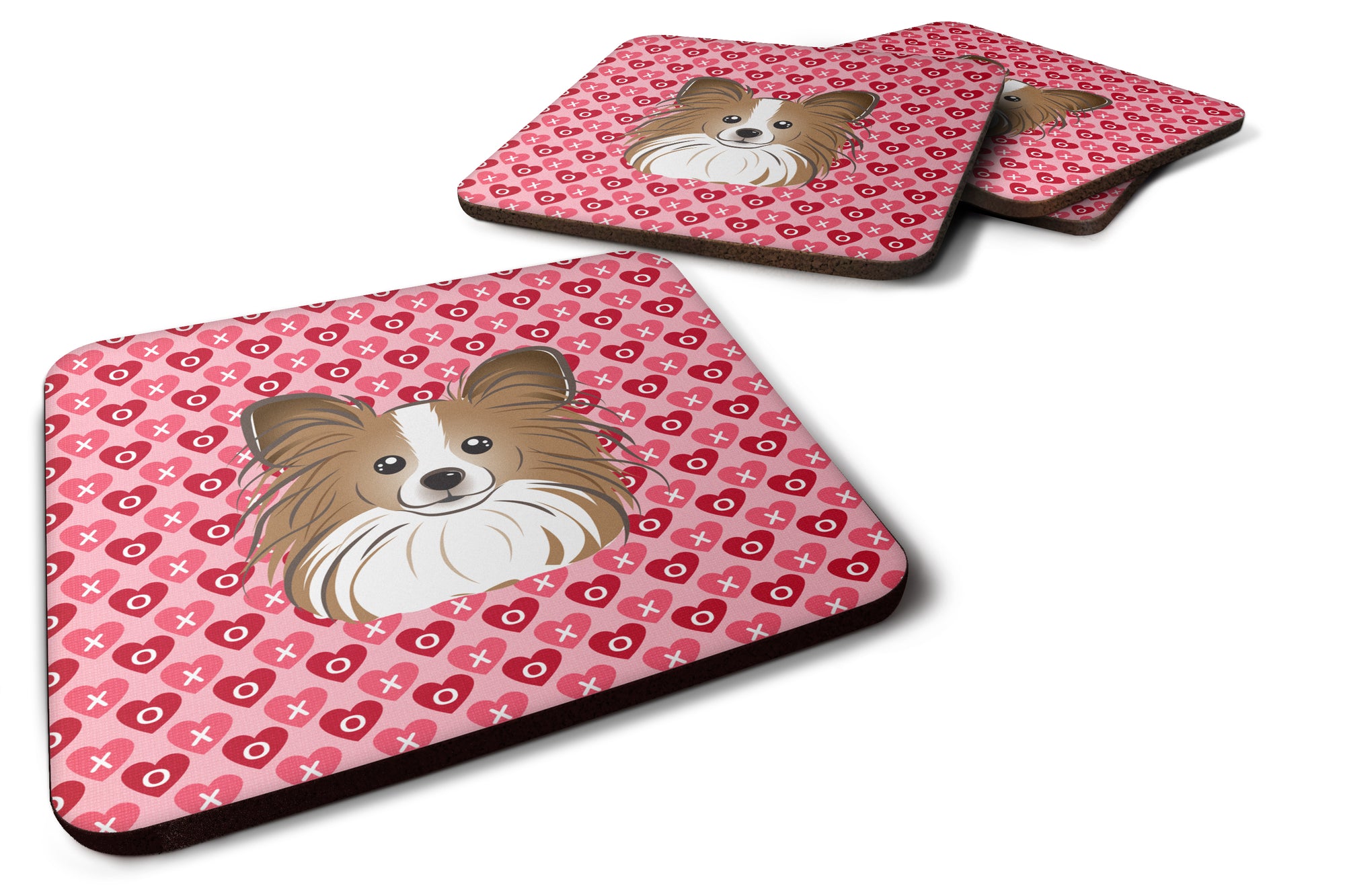 Papillon Hearts Foam Coaster Set of 4 BB5318FC - the-store.com