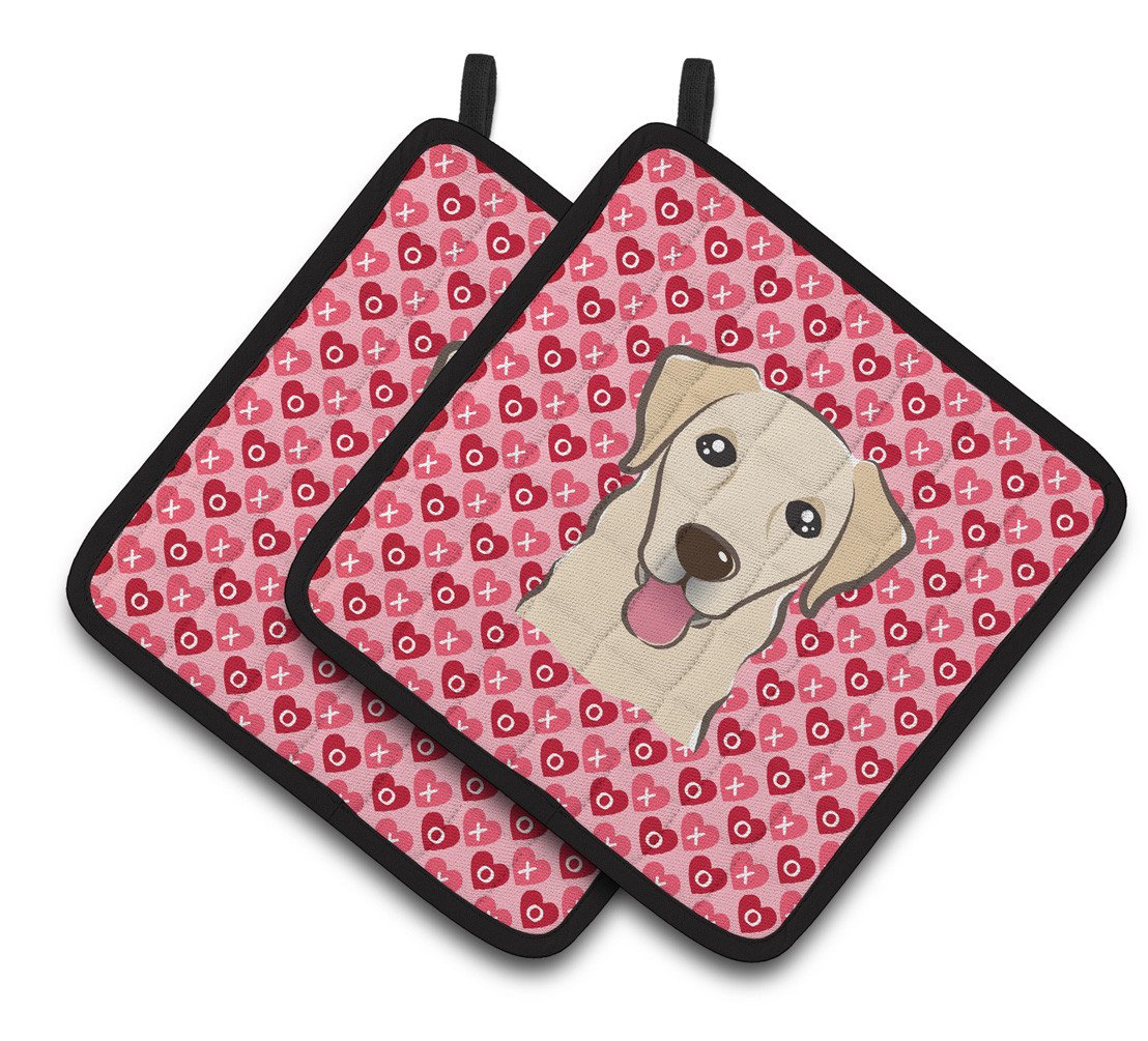 Golden Retriever Hearts Pair of Pot Holders BB5322PTHD by Caroline&#39;s Treasures