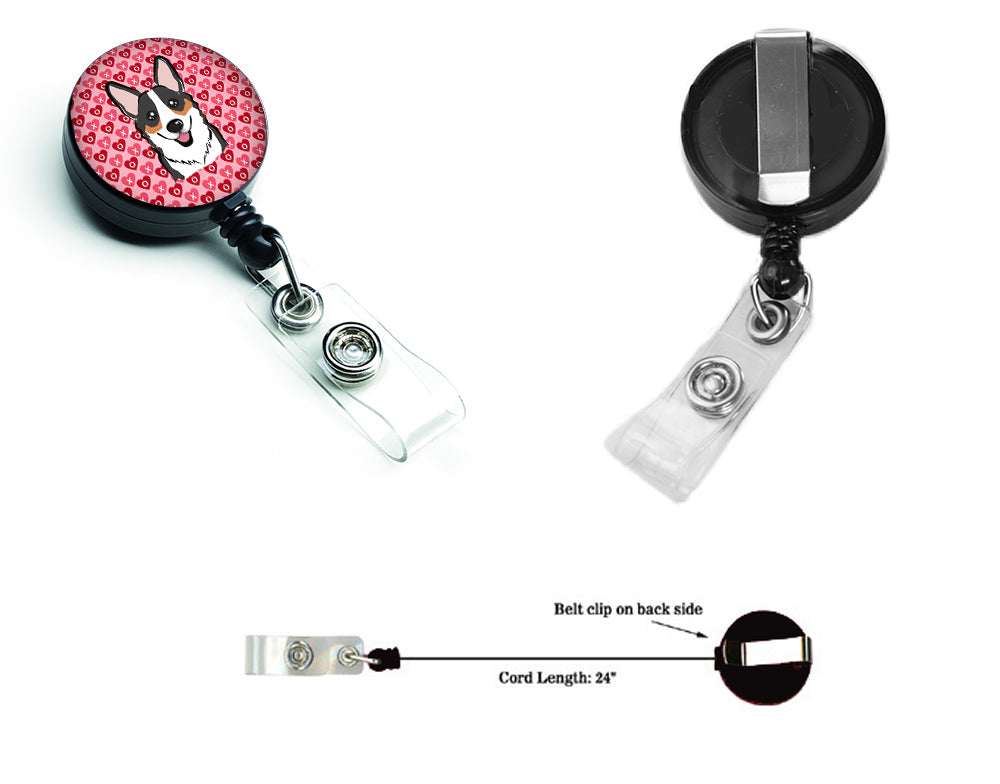 Tricolor Corgi Hearts Retractable Badge Reel BB5325BR  the-store.com.