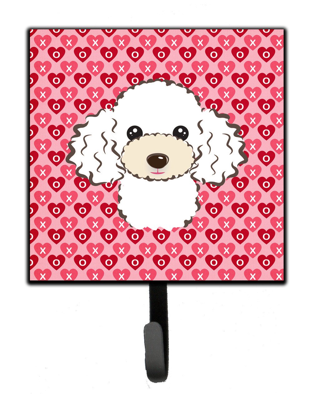 White Poodle Hearts Leash or Key Holder BB5327SH4 by Caroline's Treasures