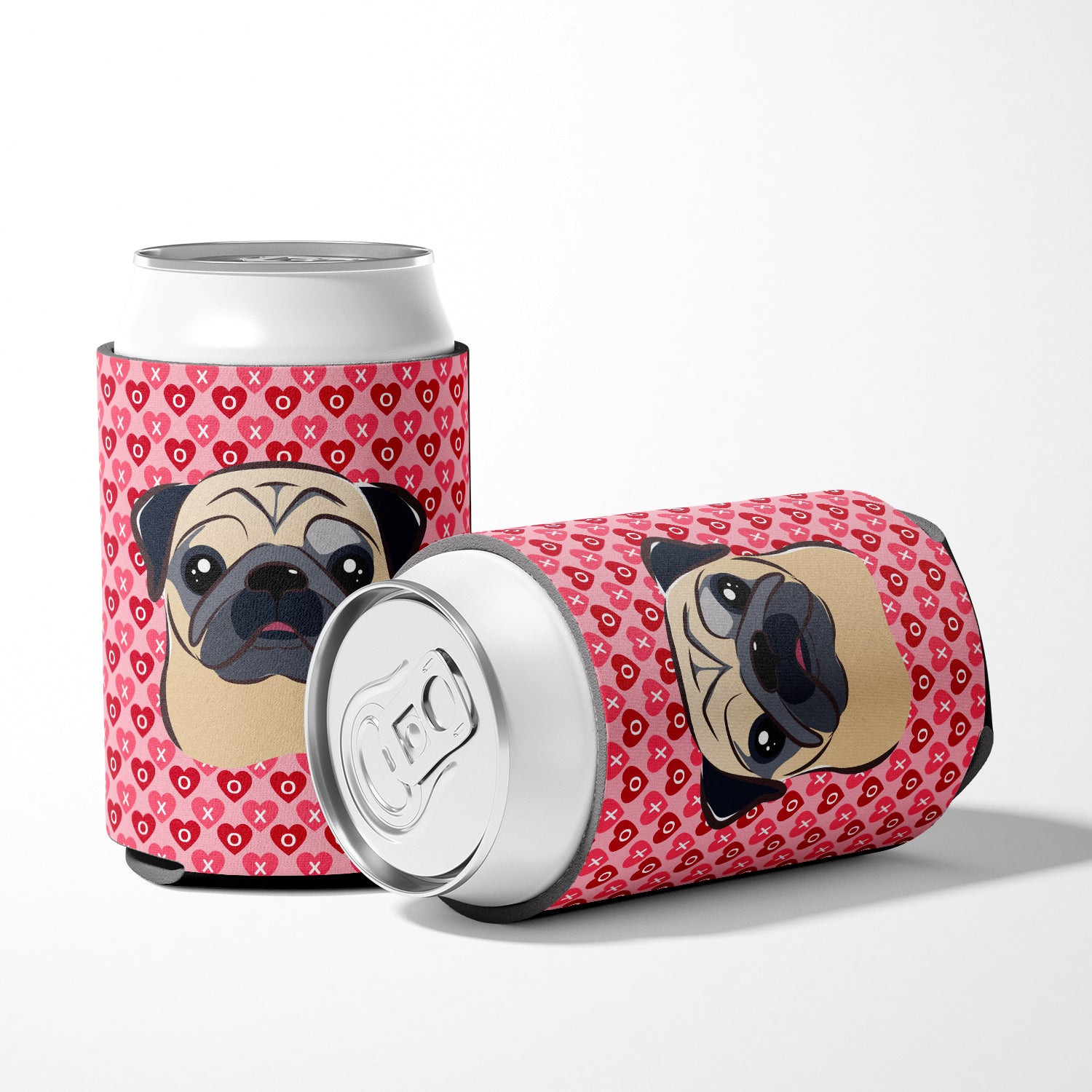 Fawn Pug Hearts Can or Bottle Hugger BB5332CC  the-store.com.