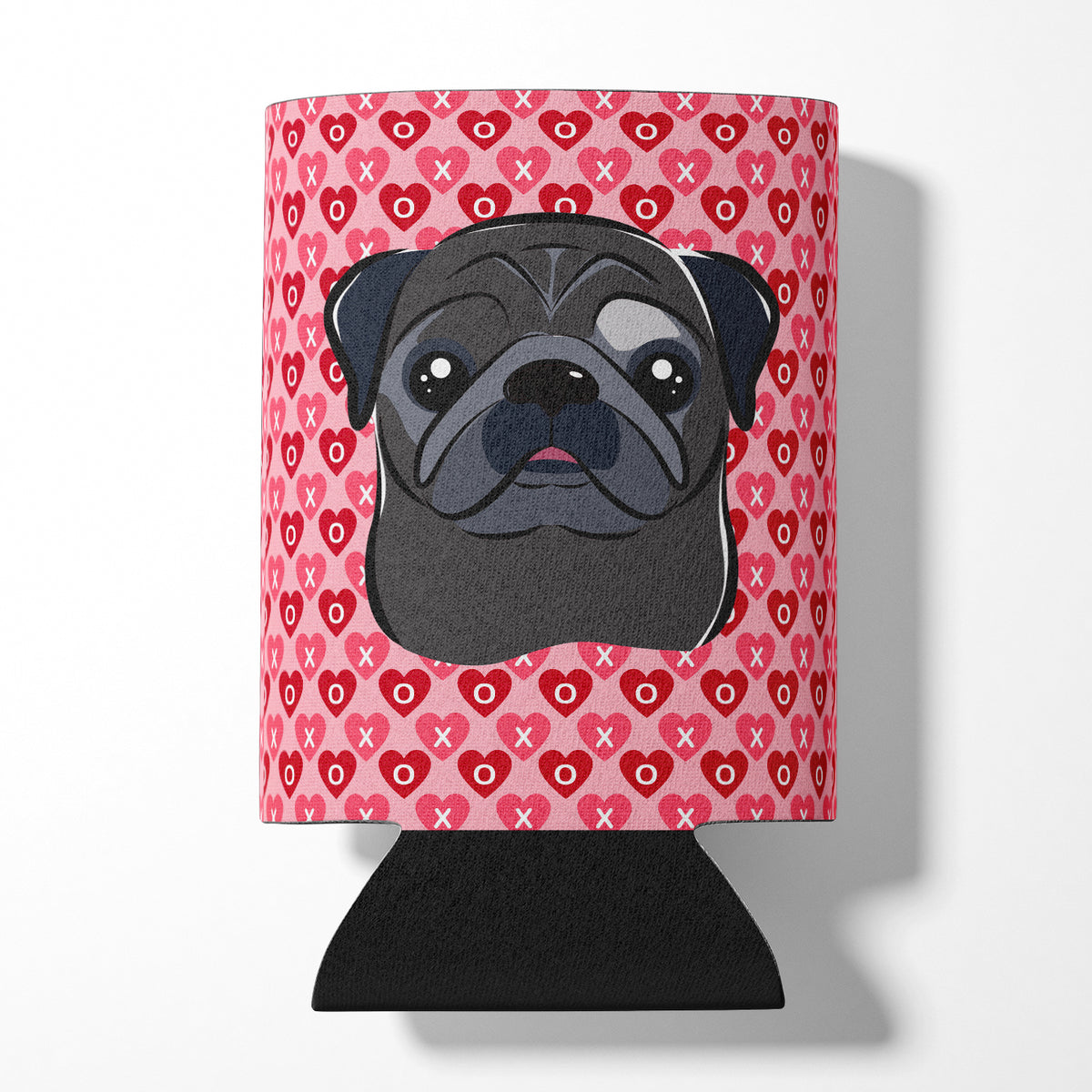 Black Pug Hearts Can or Bottle Hugger BB5333CC  the-store.com.