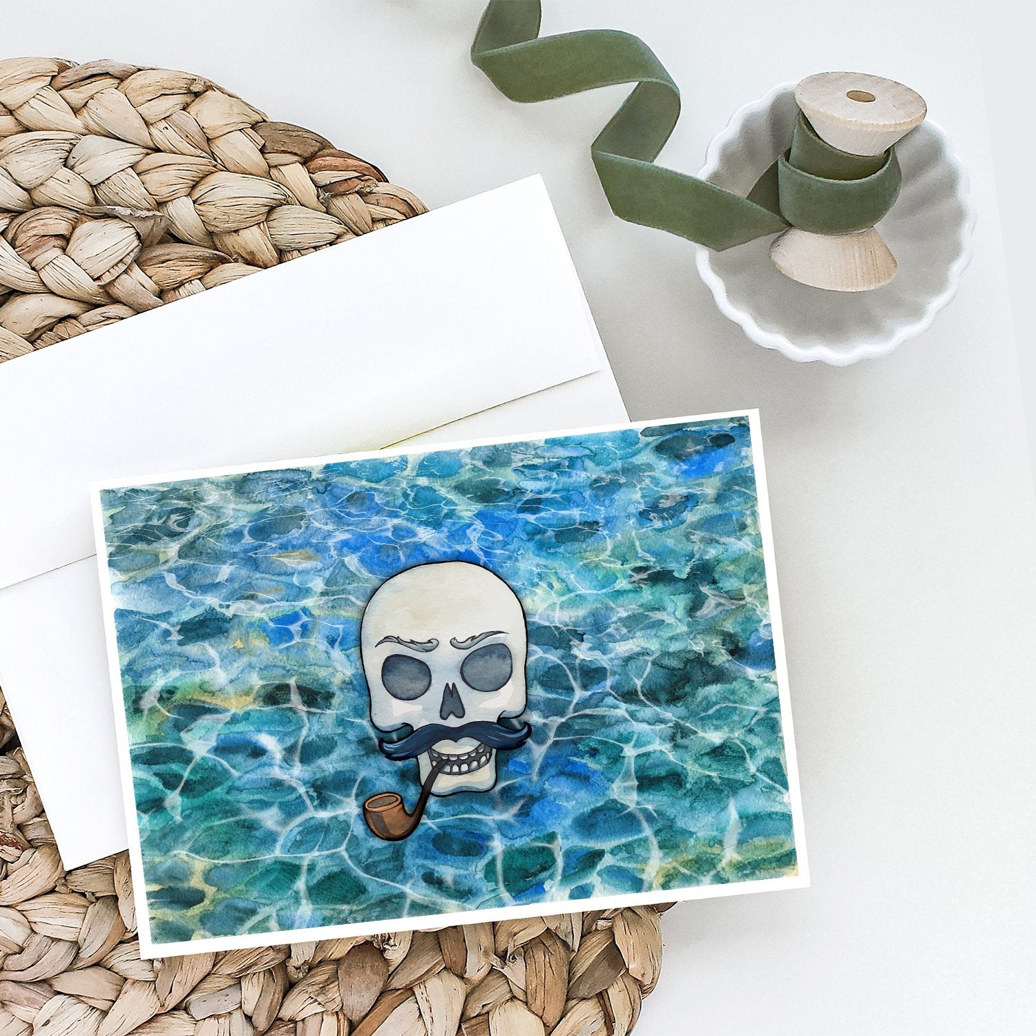 Buy this Skeleton Skull Pirate Greeting Cards and Envelopes Pack of 8