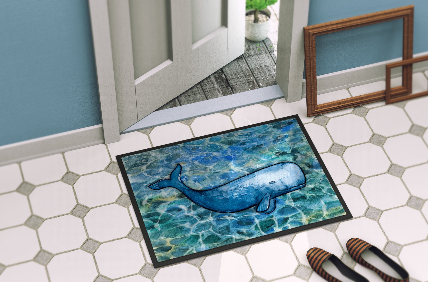 Sperm Whale Cachalot Indoor or Outdoor Mat 24x36 BB5354JMAT by Caroline's Treasures