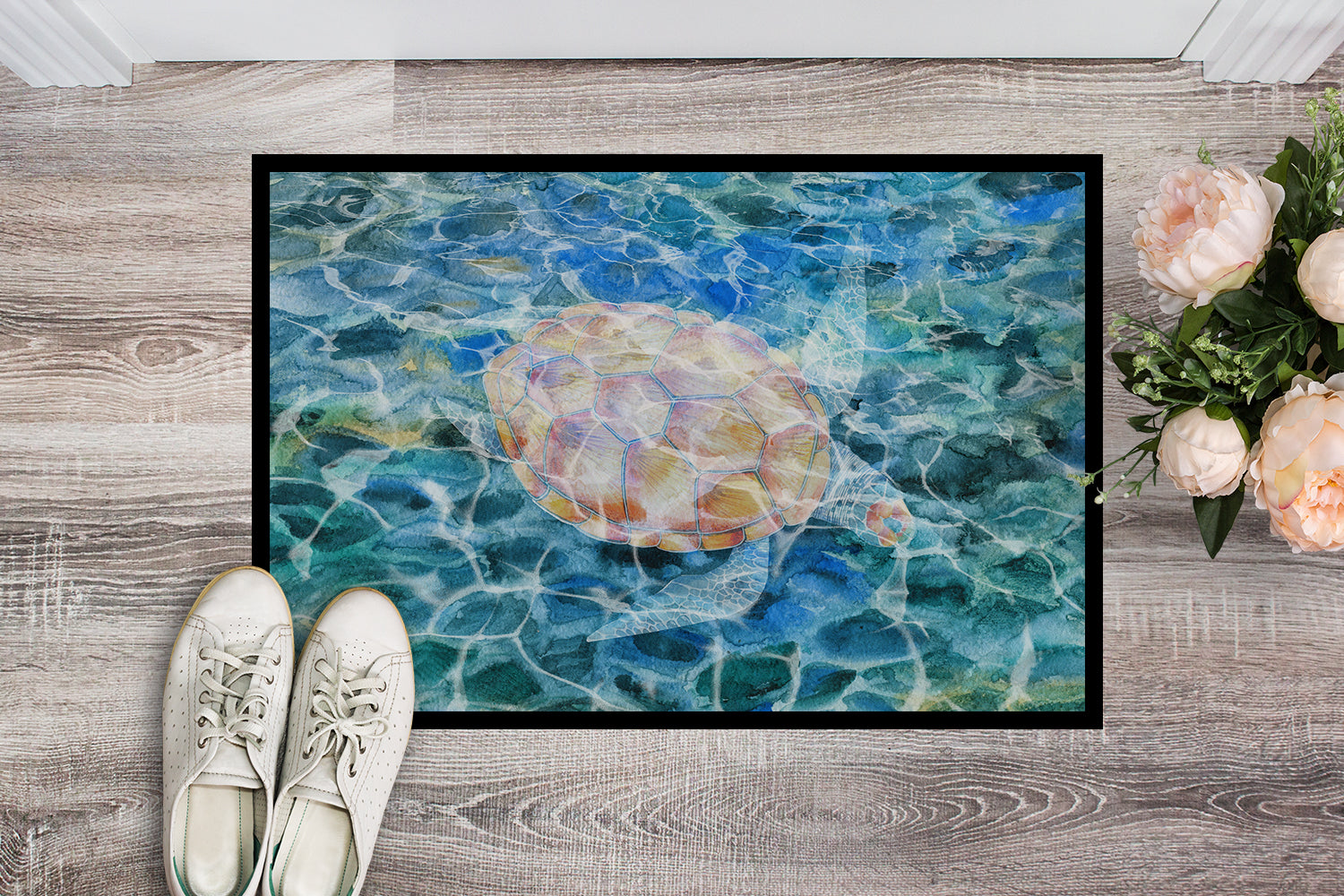 Sea Turtle Under water Indoor or Outdoor Mat 18x27 BB5363MAT - the-store.com