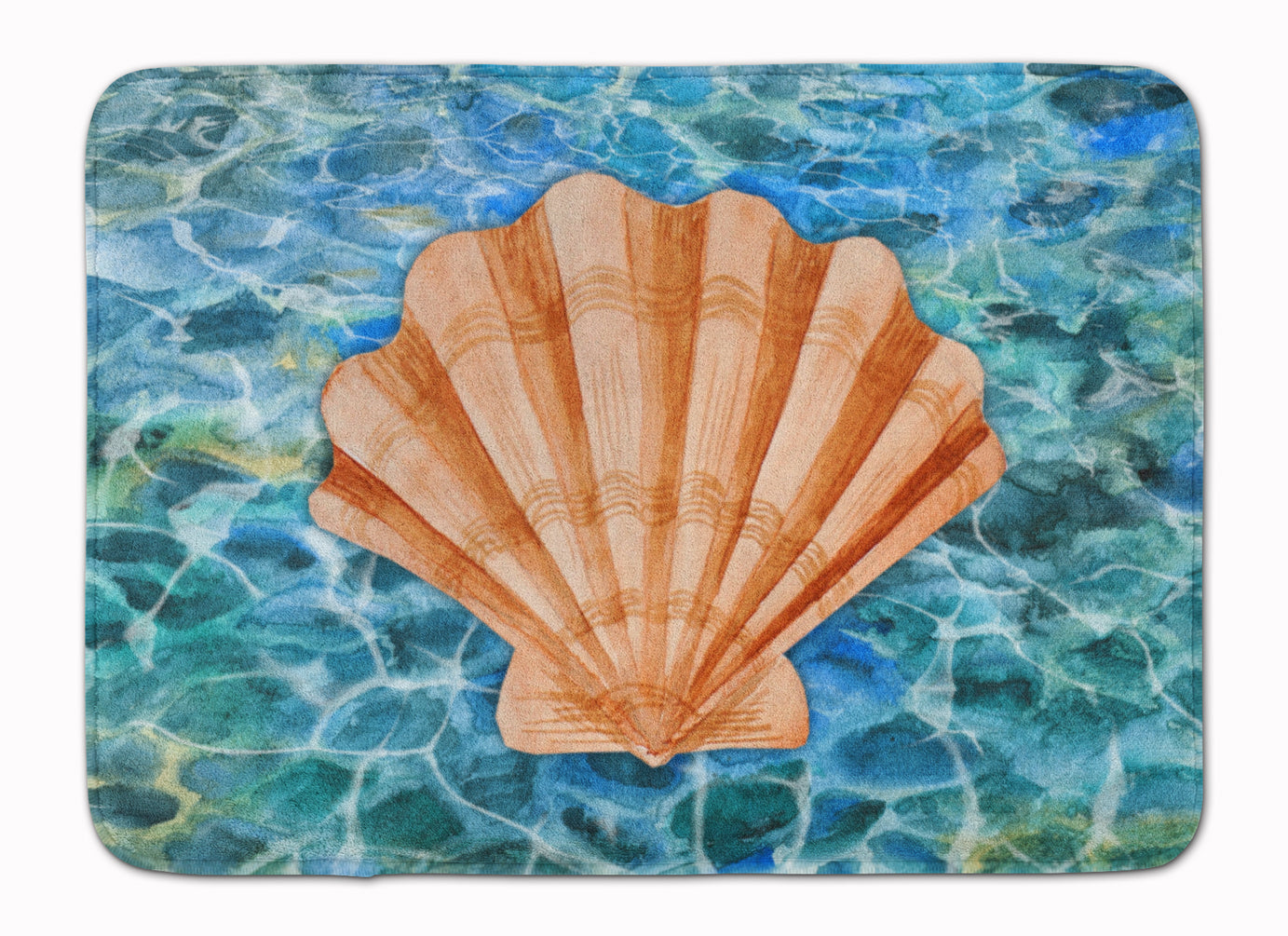 Scallop Shell and Water Machine Washable Memory Foam Mat BB5367RUG - the-store.com