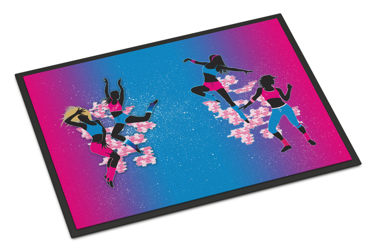 Hip Hop in Pink Blue Indoor or Outdoor Mat 18x27 BB5373MAT - the-store.com