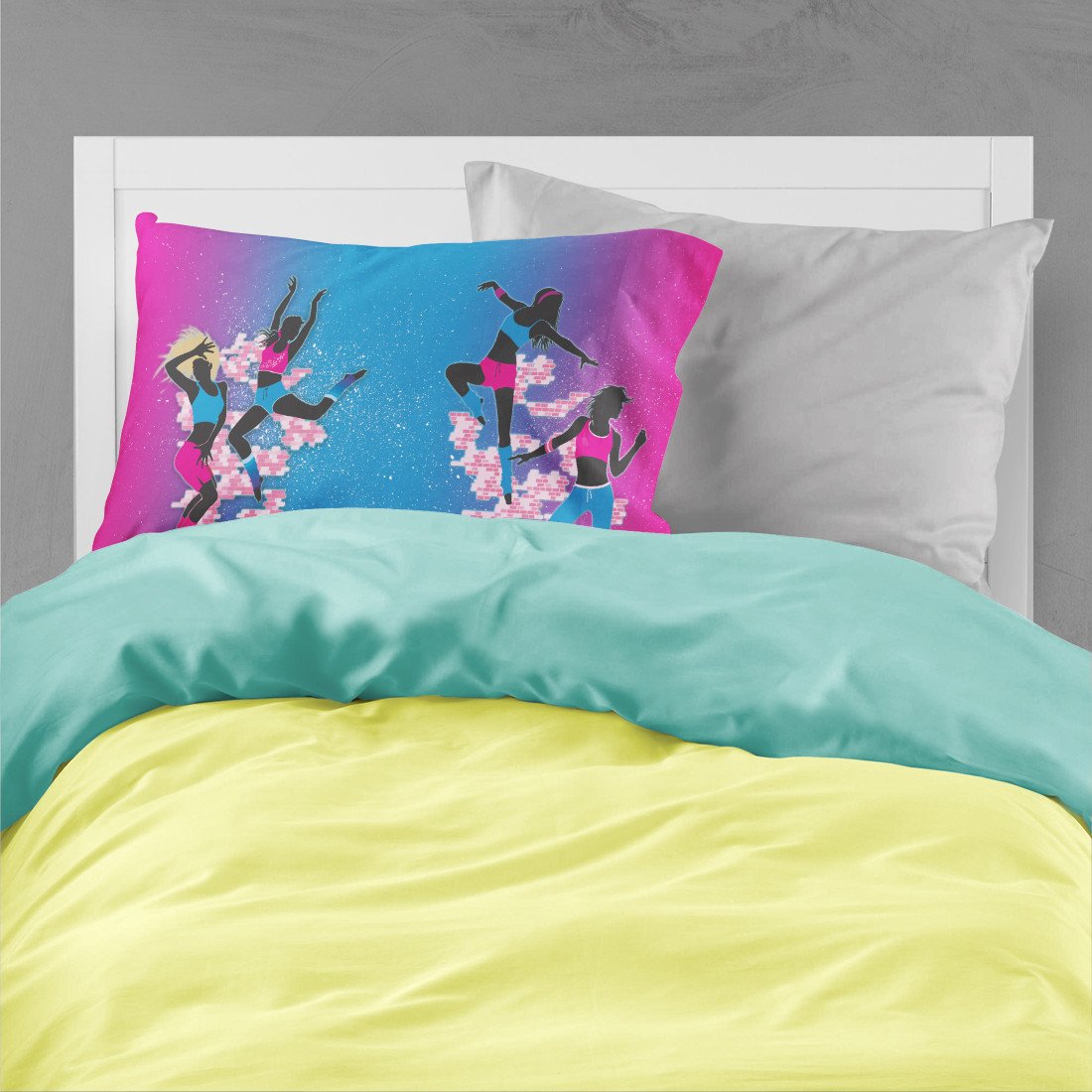 Hip Hop in Pink Blue Fabric Standard Pillowcase BB5373PILLOWCASE by Caroline's Treasures