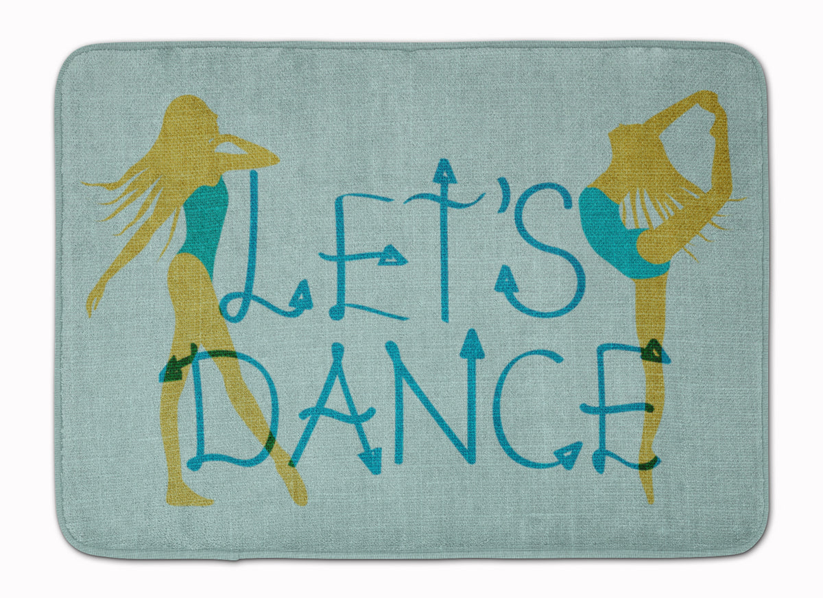 Let&#39;s Dance Linen Teal Machine Washable Memory Foam Mat BB5374RUG - the-store.com